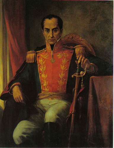 Simon Bolivar seated
