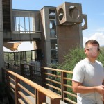 Stairway tower into main public building